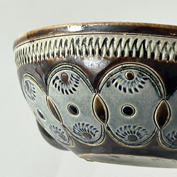 German Blue Flower Coffee Cup Signed Pottery Vtg Unique 1.5" Tea Wine Handarbeit - Picture 10 of 12